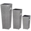 Polyrattan Blumentopf 3er-Set Grau