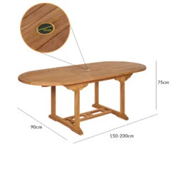 Gartentisch Bari Teakholz 150-200x90x75cm Erweiterbar -Elholly Geschaft b0a7ac64e85be58e3d964ee5ff201696 de 109043d 10 1