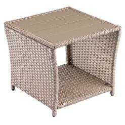 Polyrattan Beistelltisch Vedis Creme 45x45x40cm