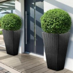 Blumentopf Anthrazit Polyrattan-Optik 70x40x40cm -Elholly Geschaft b5b2d857a74308c08ee97203d5be7cce a de 880426g1