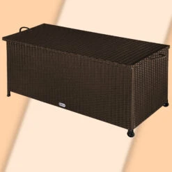 Polyrattan Auflagenbox Braun 122x56x61cm Rollen -Elholly Geschaft b5b36685be5c87681e23c1e529b18fcb de 103761d 2