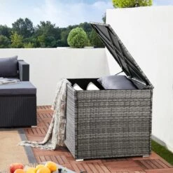 Polyrattan Auflagenbox Grau 75x75x70cm -Elholly Geschaft b68321fa425d036f99a6b56bb9f65eca de 109153d 8 1