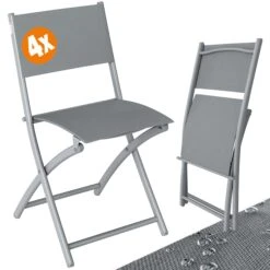 Gartenstuhl 4er-Set Grau