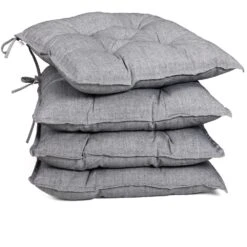 Sitzkissen 4er-Set Hellgrau Meliert 40x40x8cm