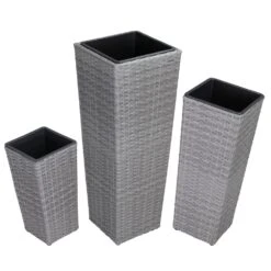Polyrattan Blumentopf 3er-Set Grau -Elholly Geschaft bf1f4630c2498d9ee123b8434d64a2b0 de 108644d 5