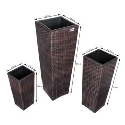 Polyrattan Blumentopf 3-tlg. Braun -Elholly Geschaft c1c43705536bac4efeed27f180a5c7ff de 106645d 7