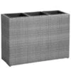 Polyrattan Blumentopf Grau 83x30,5x60cm