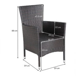 Polyrattan Gartenstuhl 3er-Set Braun Stapelbar -Elholly Geschaft cc07a98f6cfcb5519a545066bcf5a655 de 109138d 3 1