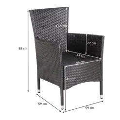 Polyrattan Gartenstuhl 6er-Set Braun Stapelbar -Elholly Geschaft cc07a98f6cfcb5519a545066bcf5a655 de 109138d 3 1 1 1