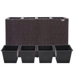 Polyrattan Blumentopf Braun 95x27x60cm -Elholly Geschaft d3f53c3ba8b228635bafd3a7d8851889 de 106643d 1