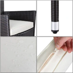 Polyrattan Gartenstuhl 4er-Set Braun/Creme Stapelbar -Elholly Geschaft da44296dc33586c15de864f6e8f18339 de 109138d 11 1