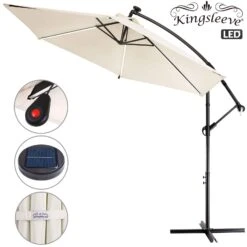 LED Solar Ampelschirm Mali Creme Ø330cm -Elholly Geschaft da6385310b55830971f106b79081ceb4 de 107012g 1