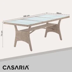 Polyrattan Gartentisch Takeo Creme 190x90x74cm Glas 19 Polyrattan Gartentisch Takeo Creme 190x90x74cm Glas -Elholly Geschaft da72cc772a2980cdd393cf55161f6771 de 995694d 02 1