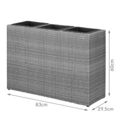 Polyrattan Blumentopf Grau 83x30,5x60cm -Elholly Geschaft dcca82d4047d86d9426659b8c23b6143 de 108642d 5