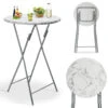 Stehtisch Weiß Marmoroptik Ø60cm Klappbar -Elholly Geschaft dd3da91359029b538035beb4322ca546 de 107835g1 1