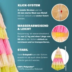 Sonnenschirm Hawaii Bunt Ø160cm UV-Schutz 30+ -Elholly Geschaft dea78cdeab396b9d8bd663a02dc6b1d6 04 109182 on dts web low de 1