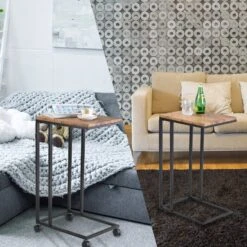 Beistelltisch Schwarz 50x35x65/70cm Mit Rollen -Elholly Geschaft e480111cc45b36ac1616e4c9cff109a2 de 108649d 14 1