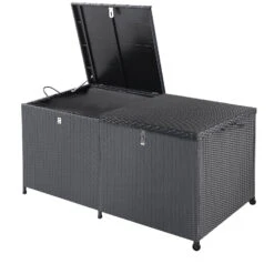 Polyrattan-Auflagenbox Schwarz 150x77x73cm Mit Rollen -Elholly Geschaft e4d530c6a1641d765cbbe5fc0bf33f61 de 108343d 15