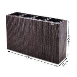 Polyrattan Blumentopf Braun 95x27x60cm -Elholly Geschaft e992a355ea3227ede15b350f10db6d5a de 106643d 7