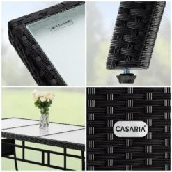 Polyrattan Gartentisch Schwarz 190x90x75cm -Elholly Geschaft e9a588f01b5d9cfb432b275ad2851867 de 995194d 3 1