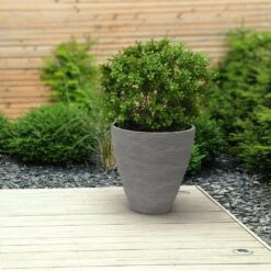Blumentopf Grau Ø40cm Mit Rillenstruktur -Elholly Geschaft ed681da1a52035ae1a55564369d3ec85 de 191542d 1 2