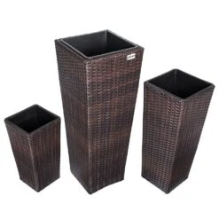Polyrattan Blumentopf 3-tlg. Braun -Elholly Geschaft f3d138dfd5fdbc3b3220453ac20b5b41 de 106645d 5