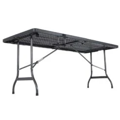 Gartentisch Schwarz Rattan-Look 180x75x73cm Klappbar -Elholly Geschaft f815b428173d005dbd06c25be4f0a4fc de 107144d 3 1