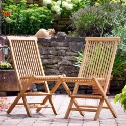 Gartenstuhl Cantaria 2er-Set Teakholz Klappbar -Elholly Geschaft f89d93db5db004305cb27fe21ee5d78f de 109028d 1 1