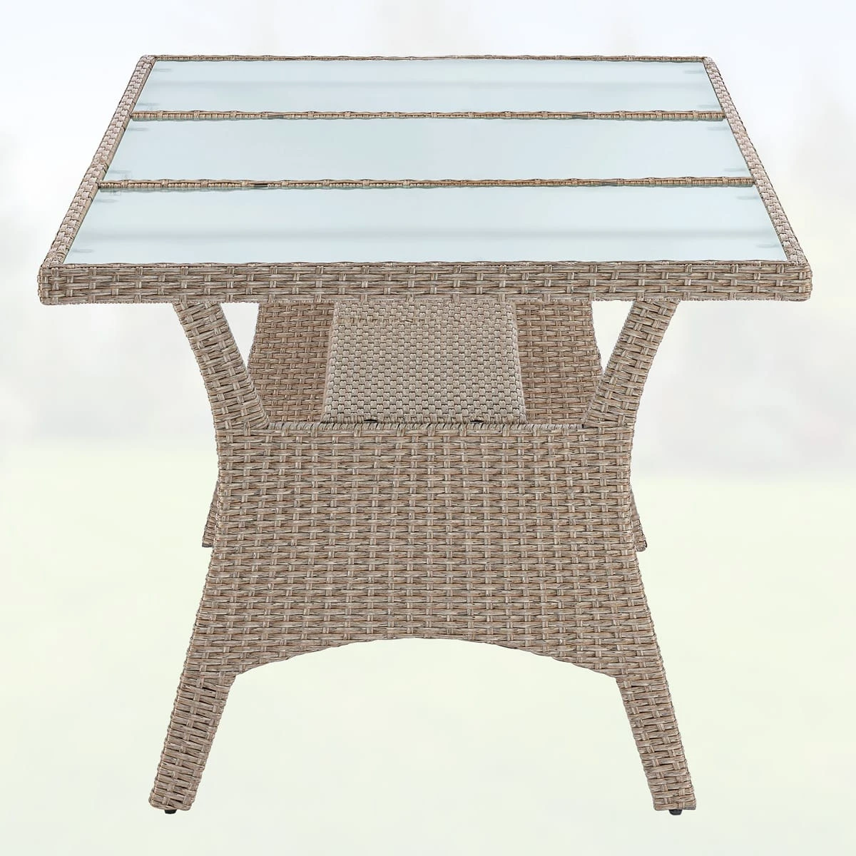 Polyrattan Gartentisch Takeo Creme 190x90x74cm Glas 8 Polyrattan Gartentisch Takeo Creme 190x90x74cm Glas – Bild 6